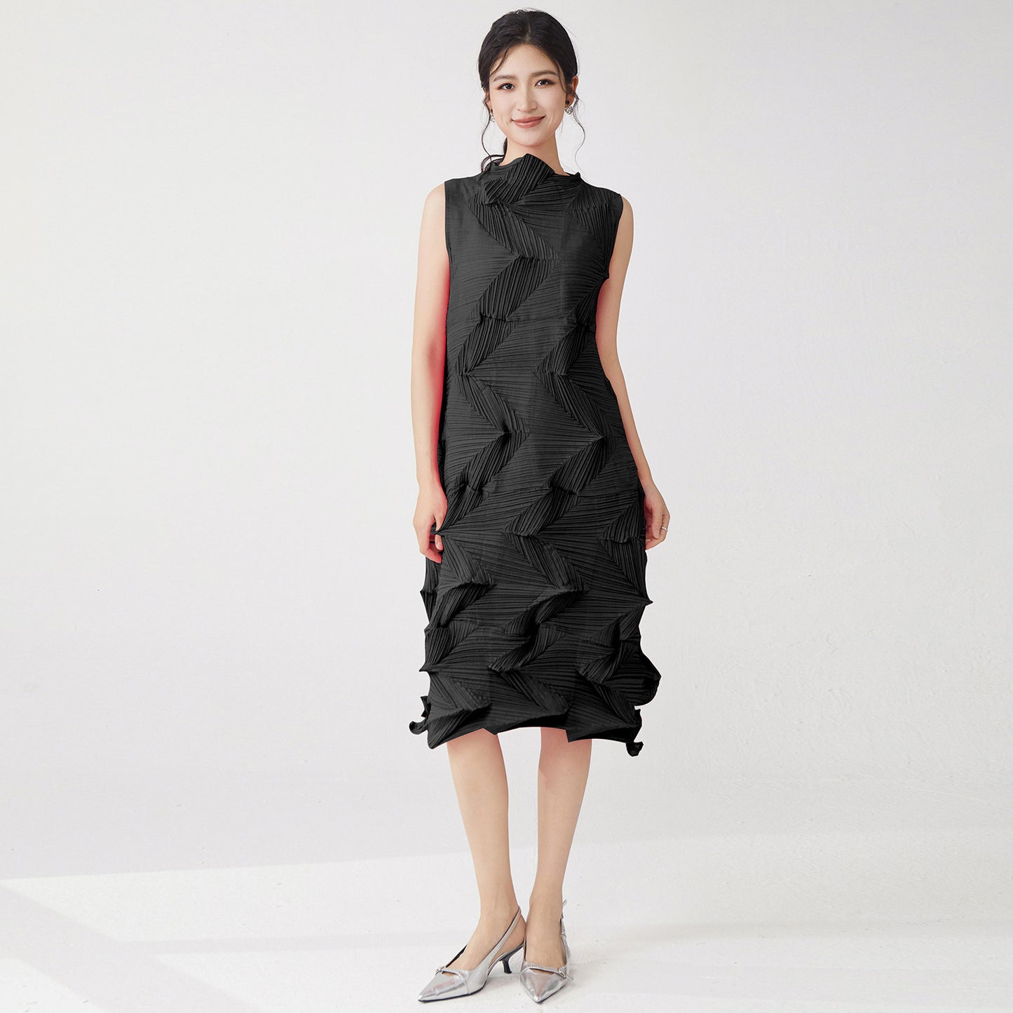 2025 counter quality skirt women's summer dress high-end temperament design sense sleeveless loose versatile medium and long skirt