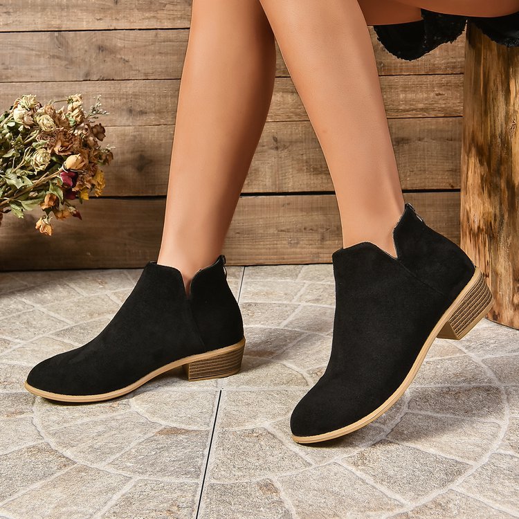 Foreign Trade plus Size Women's Shoes Autumn and Winter Suede Casual Women Martin Boots British Style Ankle Boots Ankle Boots Wholesale