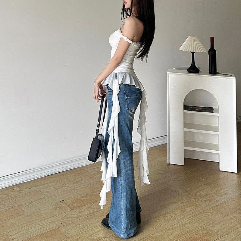 2025 style popular summer new women's clothing solid color slim-fit street fashion one-word collar sleeveless dress