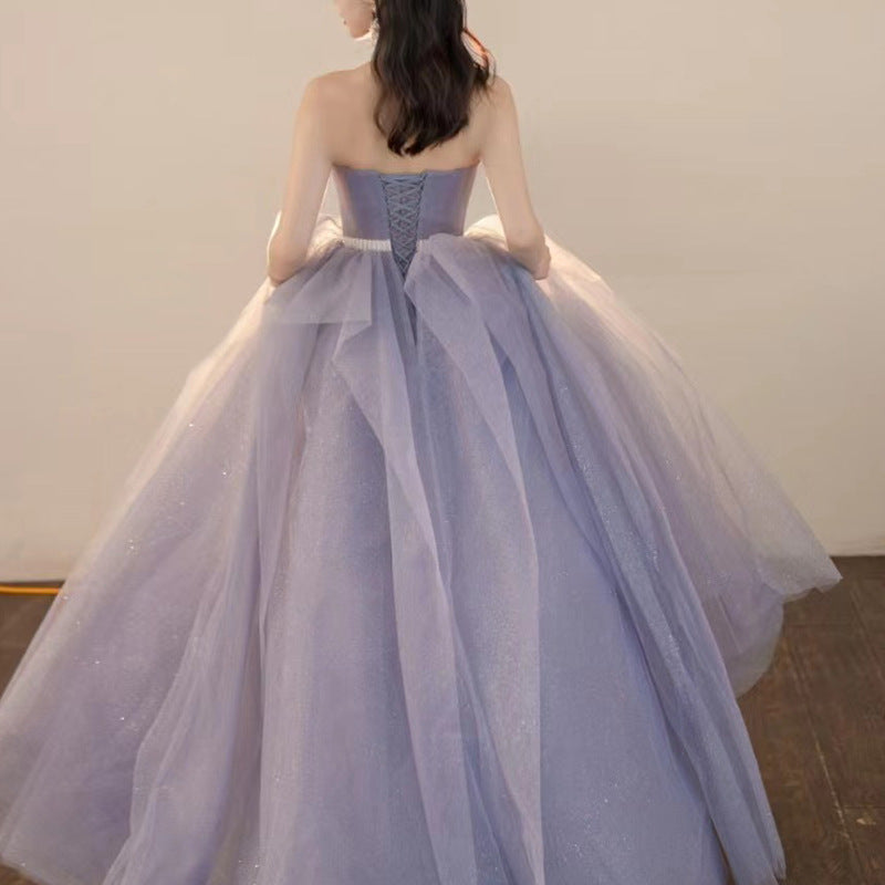 2025 new adult ceremony evening dress skirt light luxury niche style host banquet femininity simple and generous