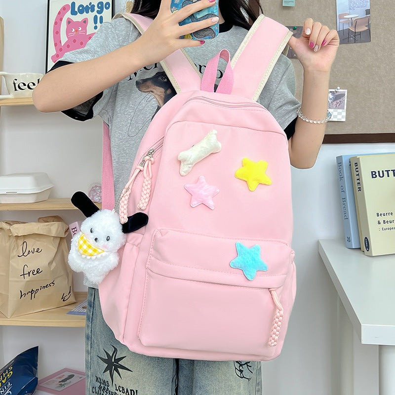 New Preppy Style Backpack Lightweight Backpack Small Size Schoolbag Girls Student Minimalist All-Matching Girlish Backpack