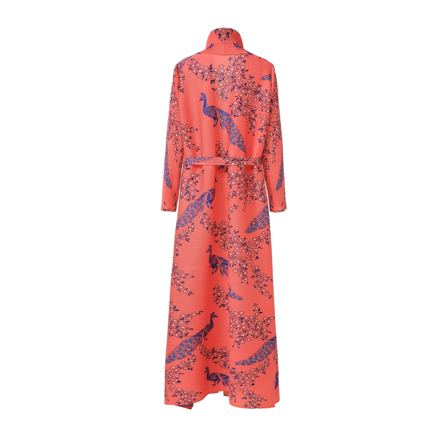 2025 Hot trade abaya Dubai women's long dress robe retro printing large size lace-up high-end sense mansion cardigan jacket autumn