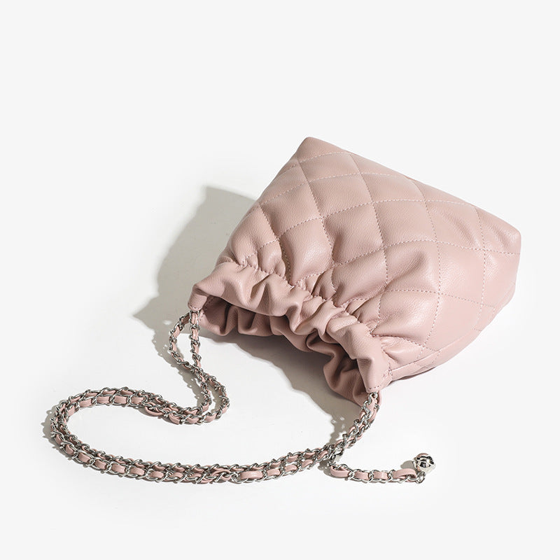 ANTMVS 2025 Niche high-end diamond garbage bag, small fragrant wind chain bag, bucket bag, wrinkled underarm small bag, chain messenger bag.
