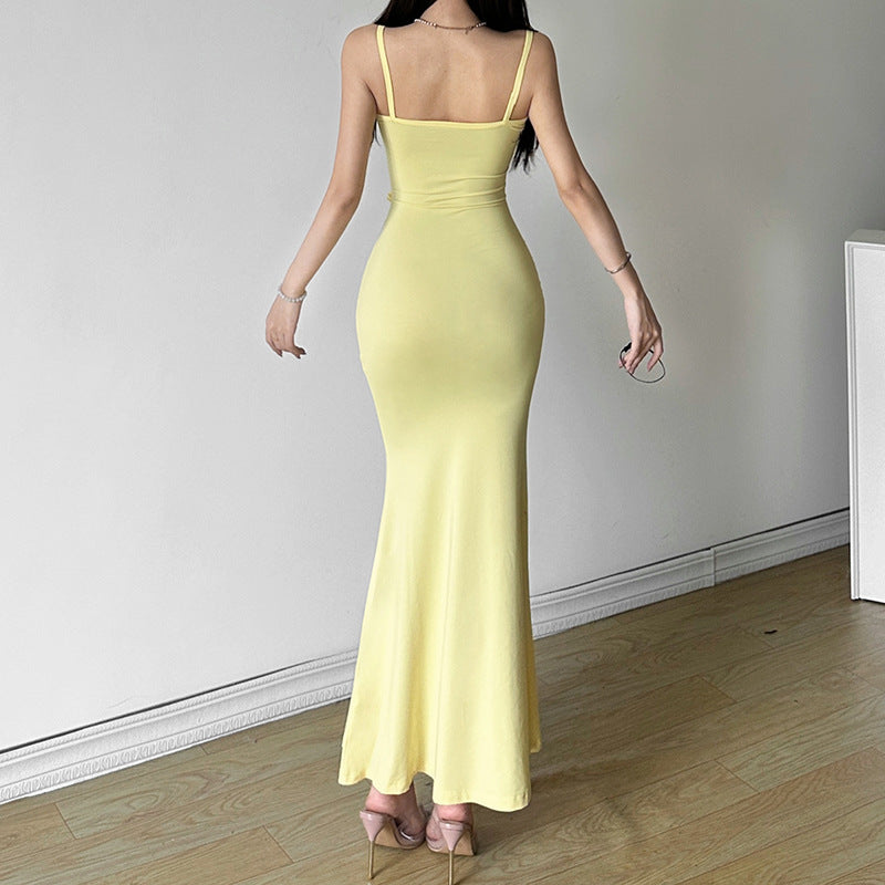 2025 style popular summer new women's clothing three-dimensional flower decorative design hollow slim hip dress