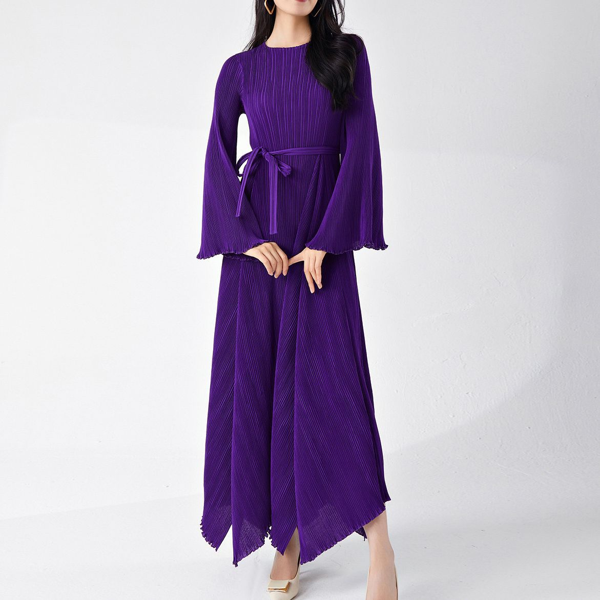 2025 Nanyou high-end women's clothing skirt, Popular trade express, popular 9-meter material pendulum A-shaped dress, long dress, high-end sense