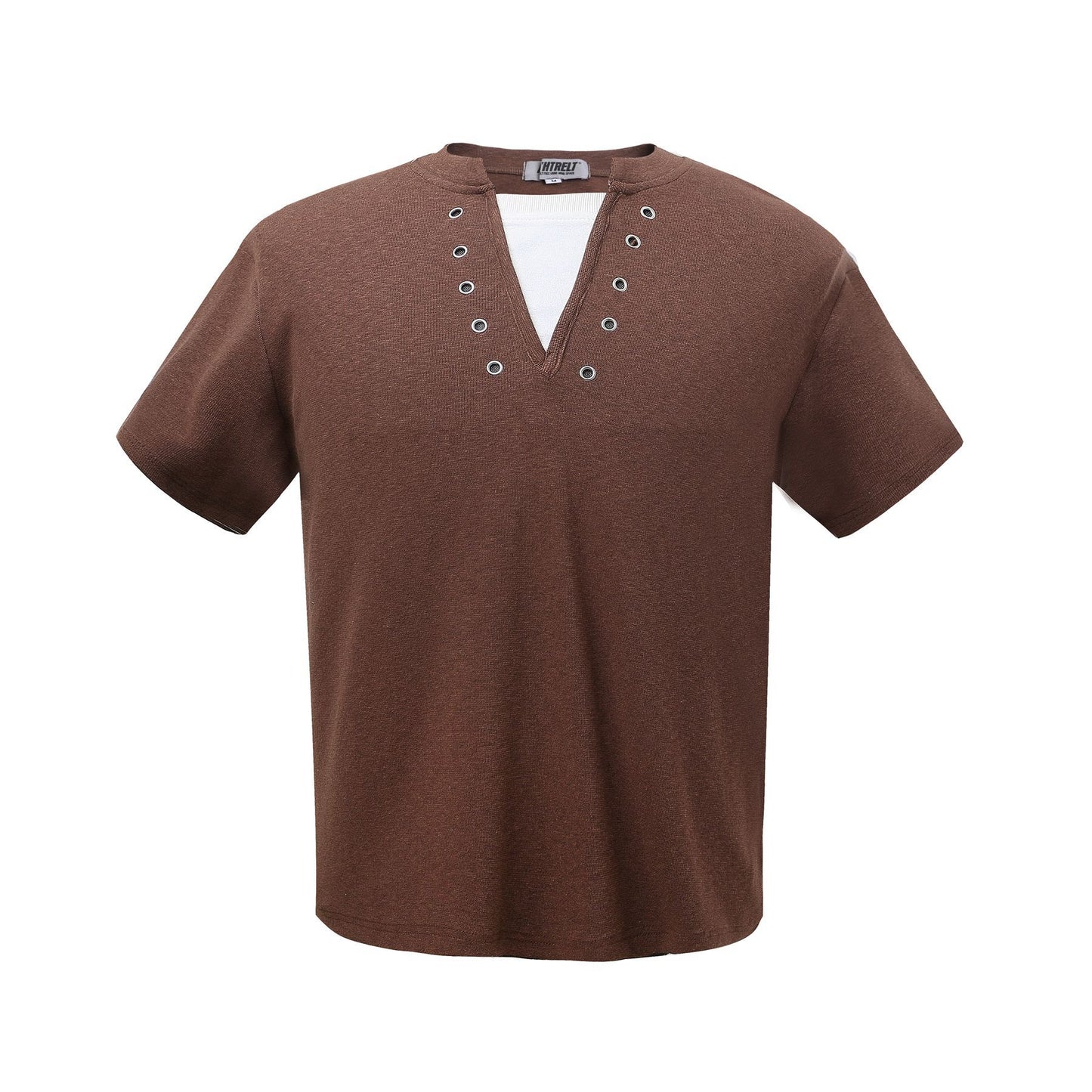 2025 K58 2025n retro deconstruction high-end street tide fake two-piece design men's short and wide cleanfit short-sleeved T-shirt