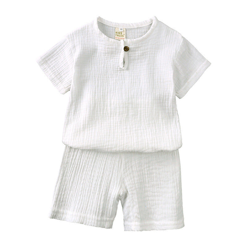 ANTMVS Children's Clothing Wholesale Summer Children's Cotton and Linen Short Sleeve T-shirt Shorts Set Chinese Style Children Thin Two-Piece Suit