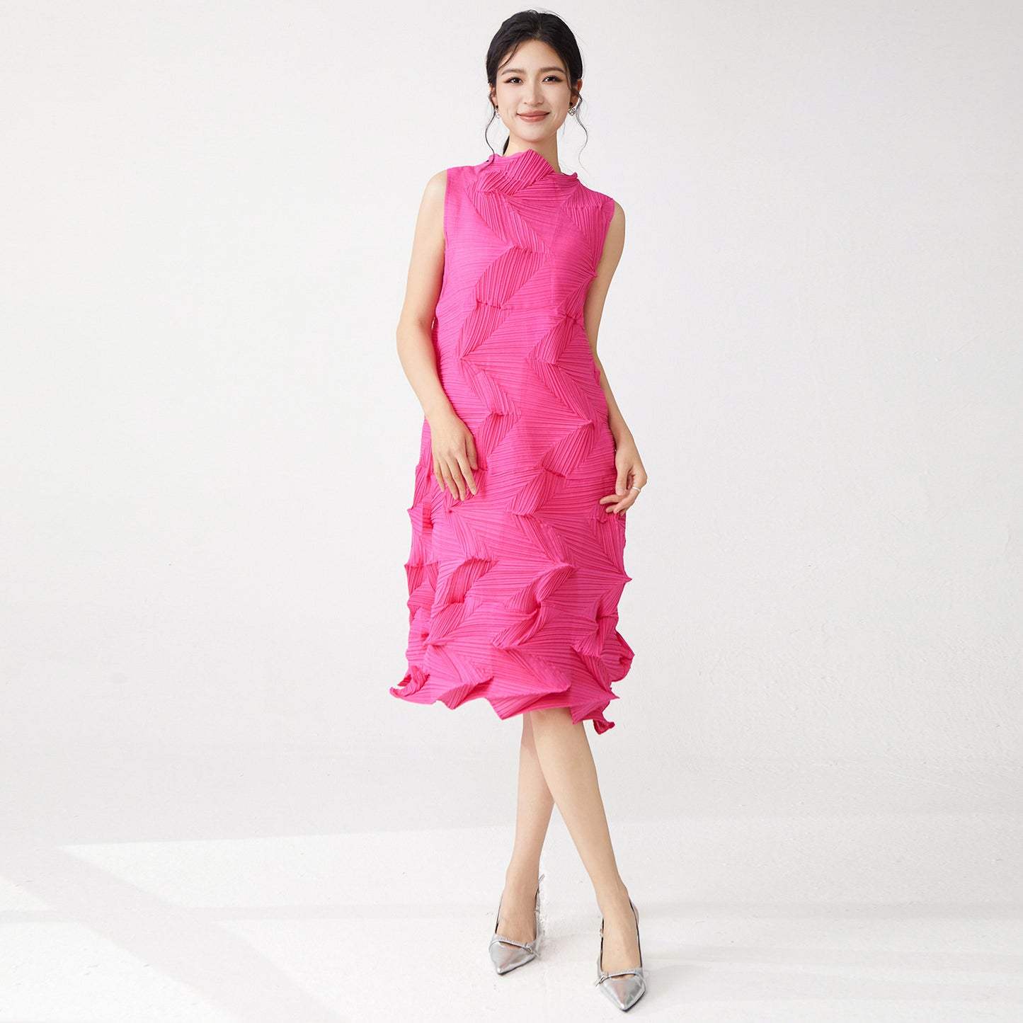 2025 counter quality skirt women's summer dress high-end temperament design sense sleeveless loose versatile medium and long skirt