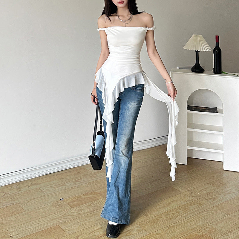 2025 style popular summer new women's clothing solid color slim-fit street fashion one-word collar sleeveless dress