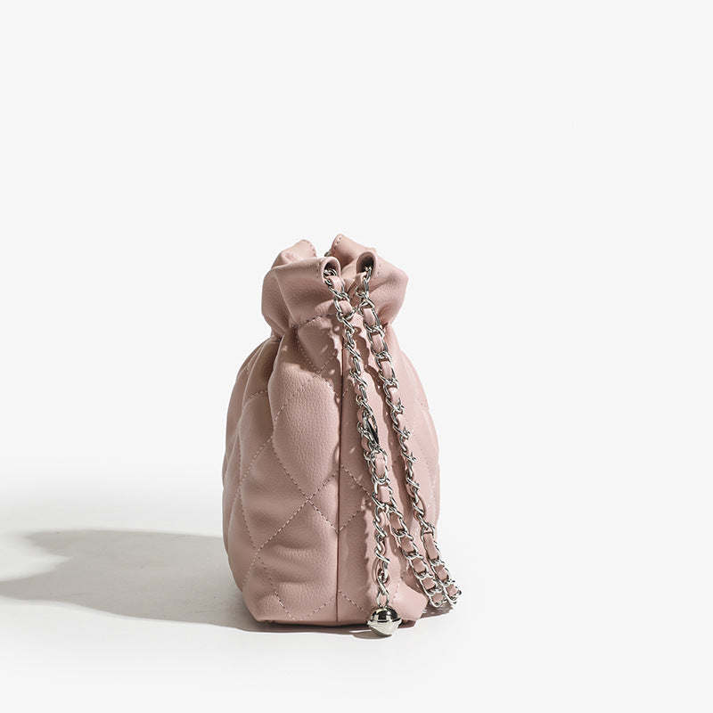ANTMVS 2025 Niche high-end diamond garbage bag, small fragrant wind chain bag, bucket bag, wrinkled underarm small bag, chain messenger bag.