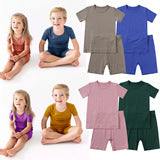 ANTMVS Summer Simple Chinese Style Children's Cotton Linen Thin Breathable Suit Boys and Girls Short Sleeve Shorts Two-Piece Set Loose