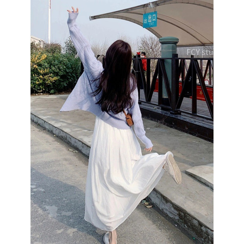 2025 The high-end sense is unique and super good-looking. This year, it is popular and beautiful. The white dress set new early spring women's clothing.