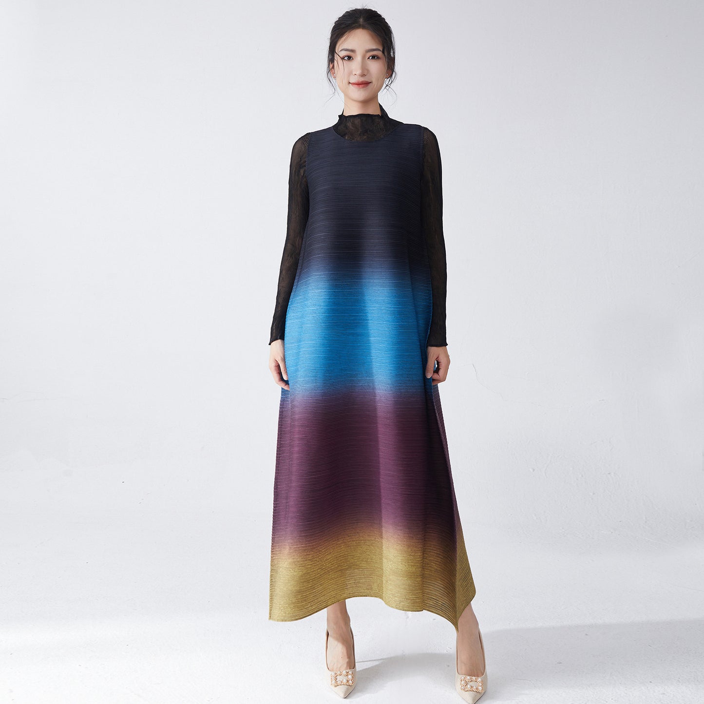 2025 A hair dress women's high-end wear 2025 new models gradually change sleeveless loose long dress tide