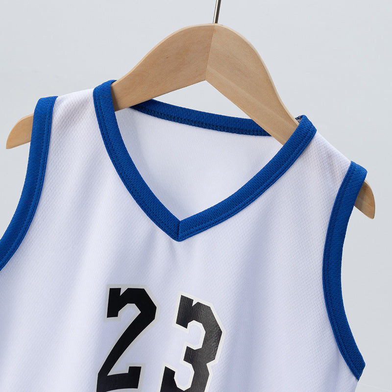 ANTMVS Cross-Border Children's Summer Basketball Wear Suit Quick-Drying Sports Jersey Vest Sleeveless Two-Piece Suit Soccer Uniform V-neck
