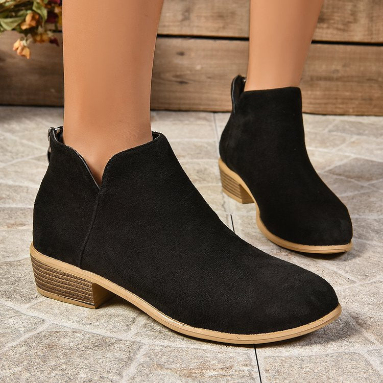 Foreign Trade plus Size Women's Shoes Autumn and Winter Suede Casual Women Martin Boots British Style Ankle Boots Ankle Boots Wholesale