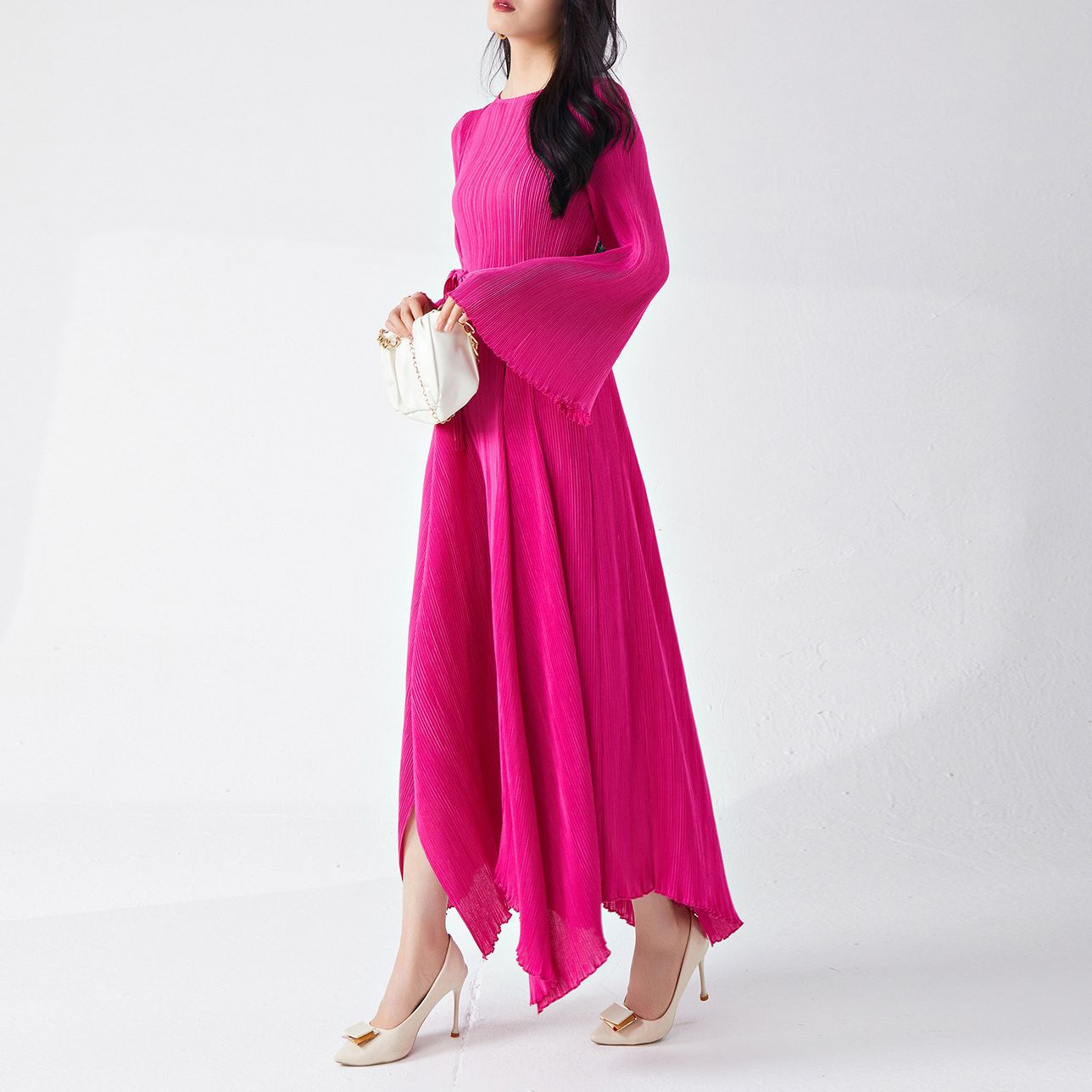 2025 Nanyou high-end women's clothing skirt, Popular trade express, popular 9-meter material pendulum A-shaped dress, long dress, high-end sense