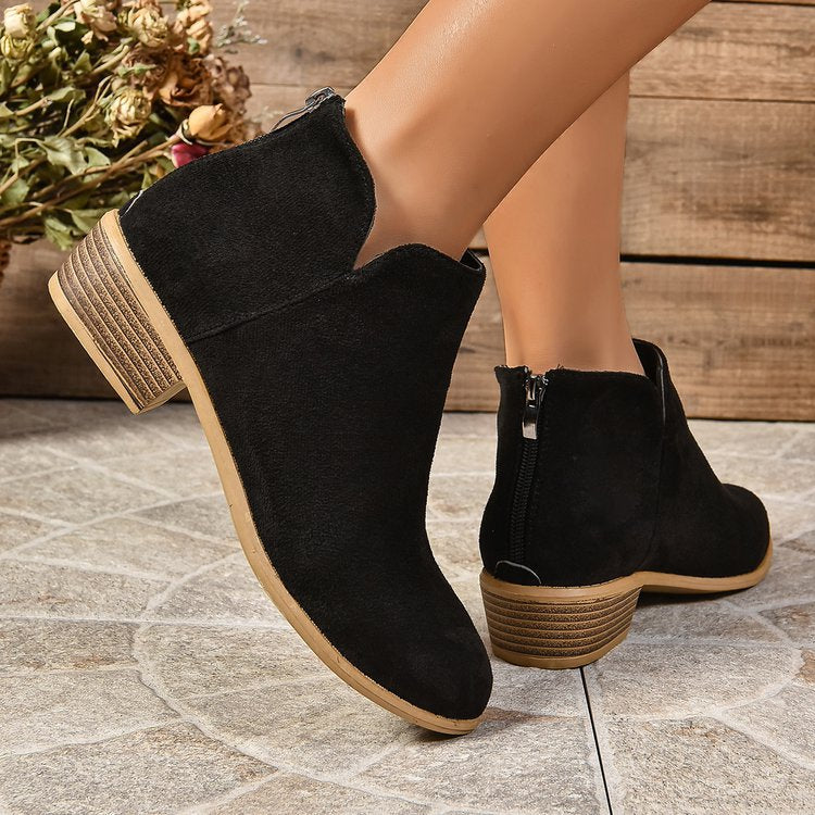 Foreign Trade plus Size Women's Shoes Autumn and Winter Suede Casual Women Martin Boots British Style Ankle Boots Ankle Boots Wholesale