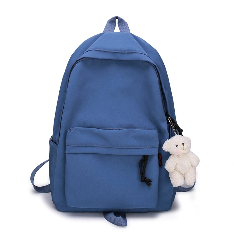 Antmvs Antmvs Simple Female Backpack Women Canval School Bag For Teenage Girl Casual Shoulder Bag Solid Color Rucksack Quality Travel