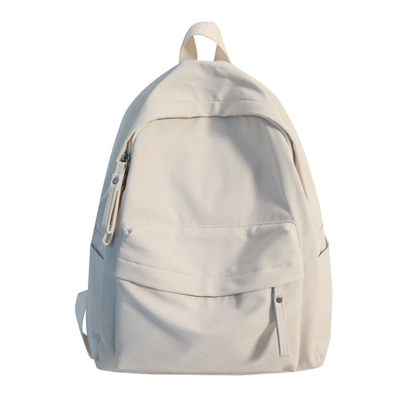 Antmvs Antmvs Simple Solid Color Backpack Women Waterproof Nylon School Bags For Teenager Girls Bookbag Lady Travel Backbag Shoulder Bag