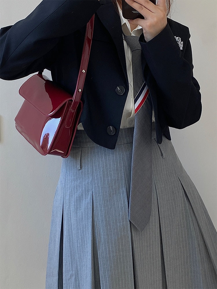 Antmvs Graduation Gift Retro Patent Leather Women's Underarm Bag Fashion Ladies Small Square Shoulder Messenger Bags Casual Female Purse Handbags