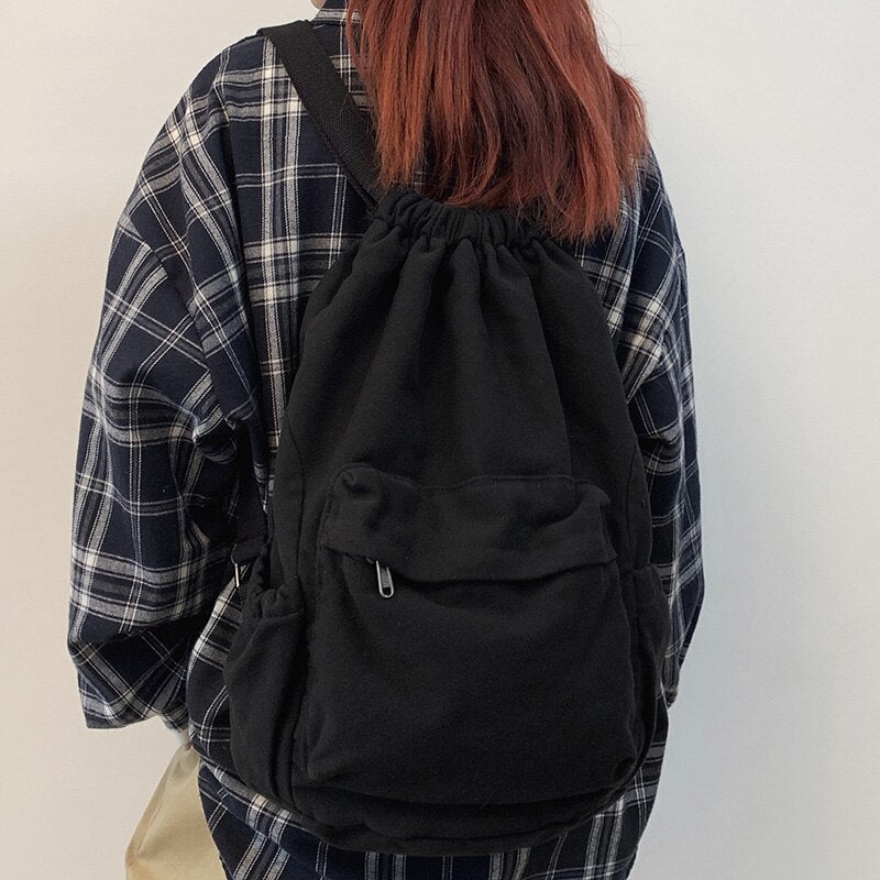 Antmvs Antmvs Women's Canvas Cute Drawstring Backpack Fashion Women's Laptop Schoolbag Fashion Women's Backpack Cool Girl Travel Schoolbag