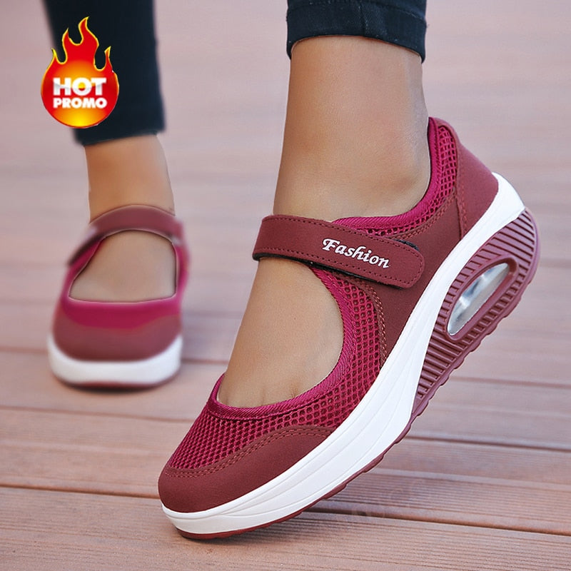Antmvs Woman Fashion Casual Women Sneakers Soft Women Vulcanize Sneakers Shoes Mesh Sneakers Off White Air Shoes Canvas Wedges Shoes