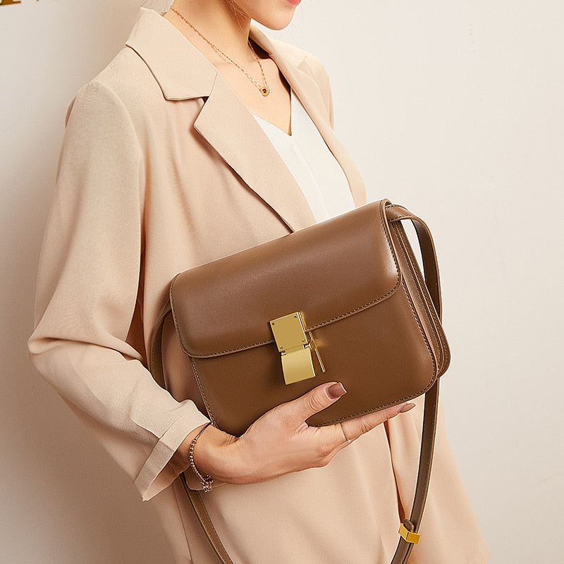 Antmvs Antmvs Women’s Genuine Leather Shoulder Bag Trend Brand Small Square Bags Luxury Designer Handbag Fashion Messenger BagsTofu Bags