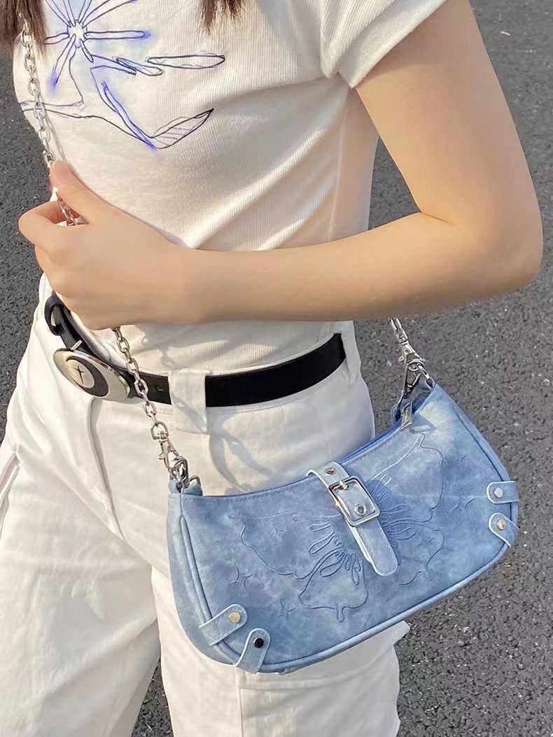 Antmvs Antmvs Fashion Design Butterfly Women's Shoulder Bags Sweet Chain Female Crossbody Bag Pu Leather Cool Girls Handbags Underarm Purse