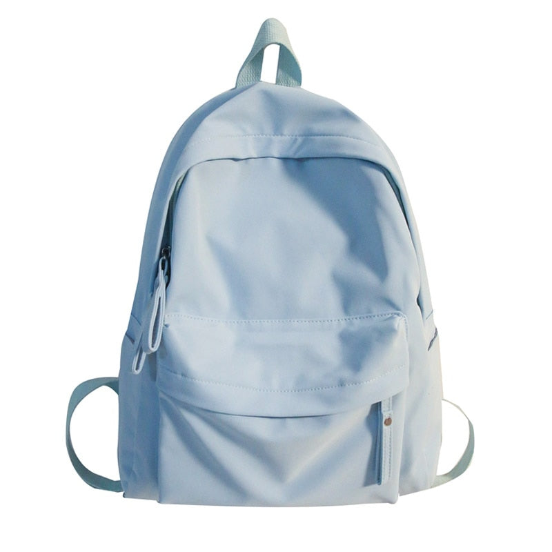Antmvs Antmvs Simple Solid Color Backpack Women Waterproof Nylon School Bags For Teenager Girls Bookbag Lady Travel Backbag Shoulder Bag