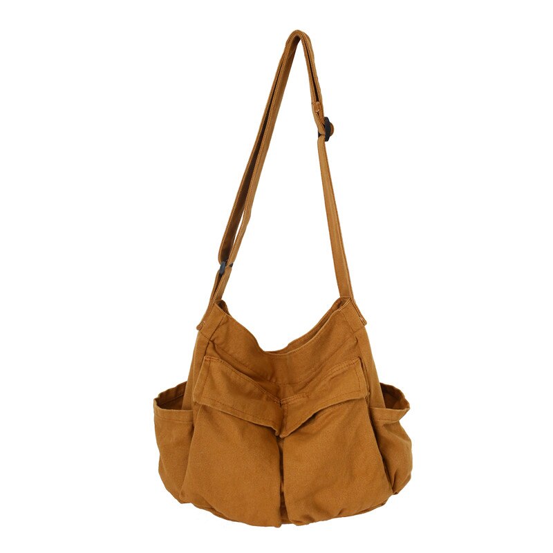 Antmvs Antmvs Women's Canvas Shoulder Bags Casual Shopping Bags Female Large Capacity Tote Ladies Solid Color Shoulder Crossbody Bag