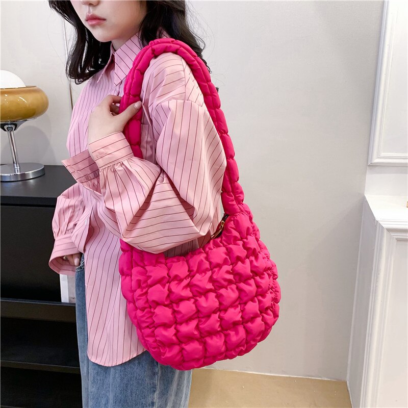 Antmvs Antmvs Quilted Padded Crossbody Bag for Women Pleated Bubbles Cloud Shoulder Bags Large Tote Bucket Designer Bag Ruched Handbags mini