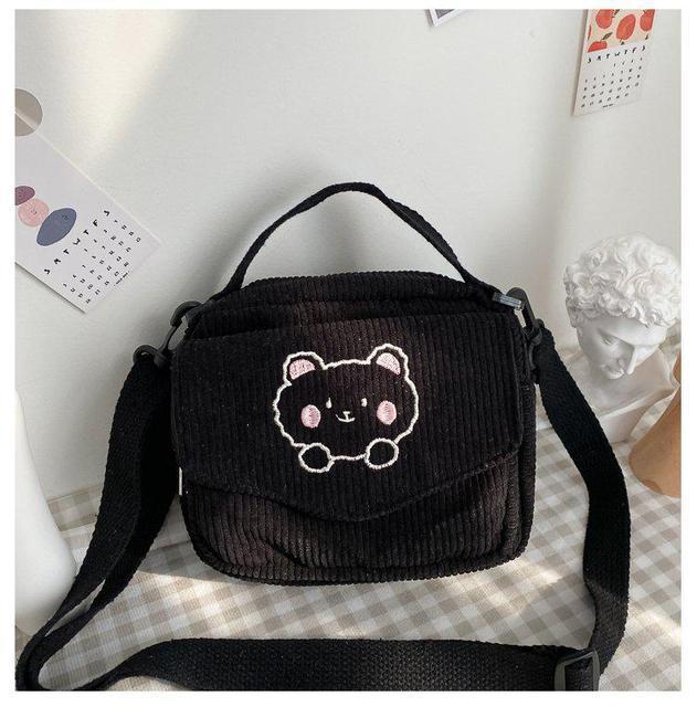 Antmvs Antmvs Hot Women Canvas Zipper Bag Preppy Style Student Tote Shoulder Messenger Bag Small Corduroy Bag Satchel Travel Purse Handbag