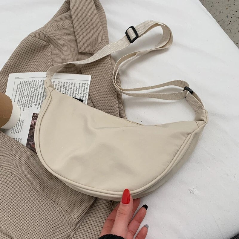 Antmvs Antmvs Solid Color Chest Bag For Women Large Capacity Travel Crossbody Female Half Moon Belt Bag Ladies Daily Street Fanny Packs