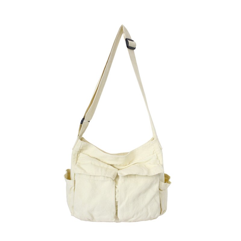 Antmvs Antmvs Women's Canvas Shoulder Bags Casual Shopping Bags Female Large Capacity Tote Ladies Solid Color Shoulder Crossbody Bag