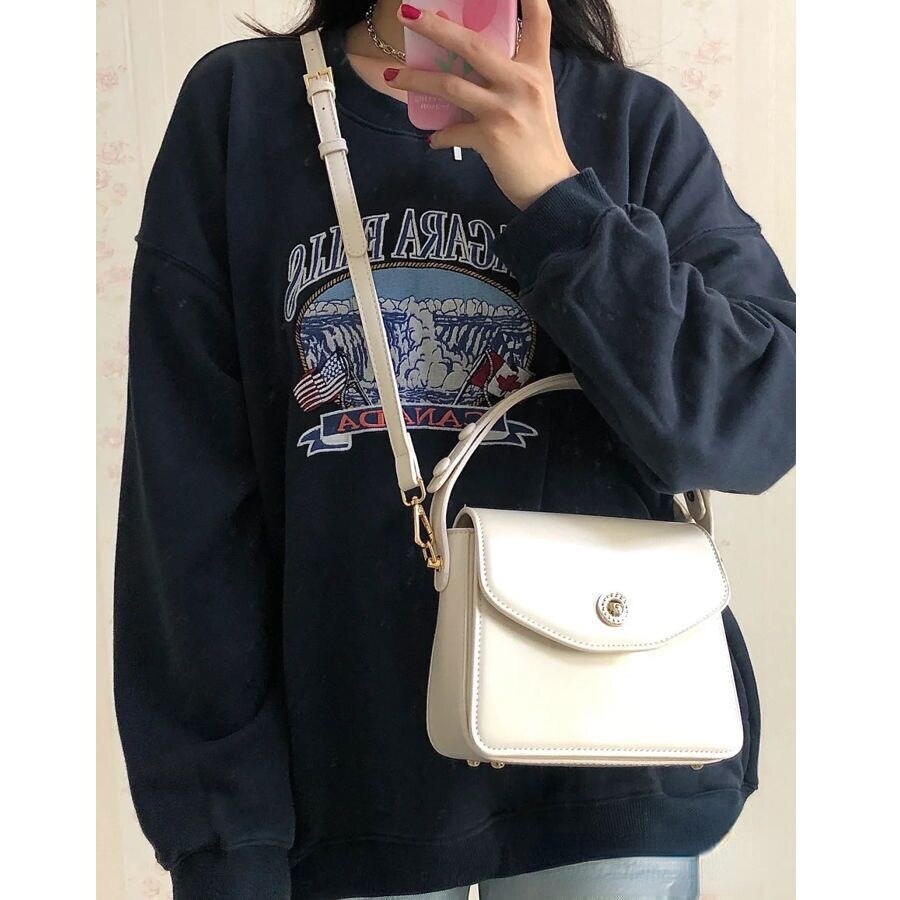 Antmvs Graduation Gift Vintage Pearl Chain Women Small Square Shoulder Bag Solid Color Female Messenger Bags Design PU Leather Ladies Handbags Tote