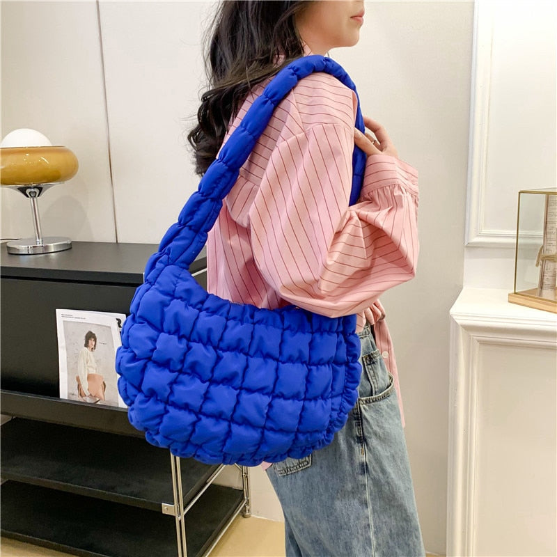 Antmvs Antmvs Quilted Padded Crossbody Bag for Women Pleated Bubbles Cloud Shoulder Bags Large Tote Bucket Designer Bag Ruched Handbags mini