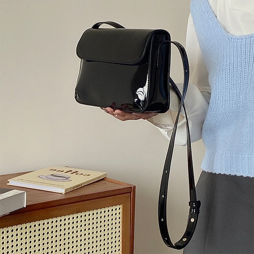 Antmvs Graduation Gift Retro Patent Leather Women's Underarm Bag Fashion Ladies Small Square Shoulder Messenger Bags Casual Female Purse Handbags