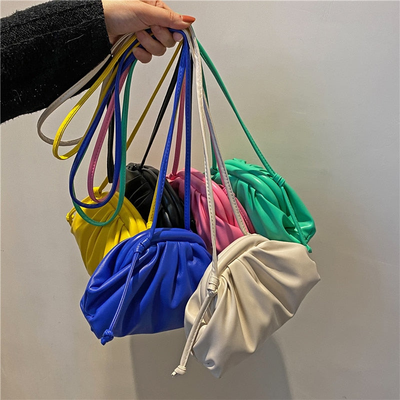 Antmvs Antmvs Spring New Simple Women Cloud Messenger Bag All-match Ladies PU Leather Crossbody Bag Female Evening Party Clutches and Purse