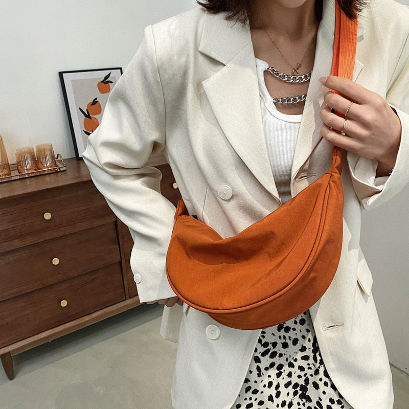 Antmvs Antmvs Solid Color Chest Bag For Women Large Capacity Travel Crossbody Female Half Moon Belt Bag Ladies Daily Street Fanny Packs