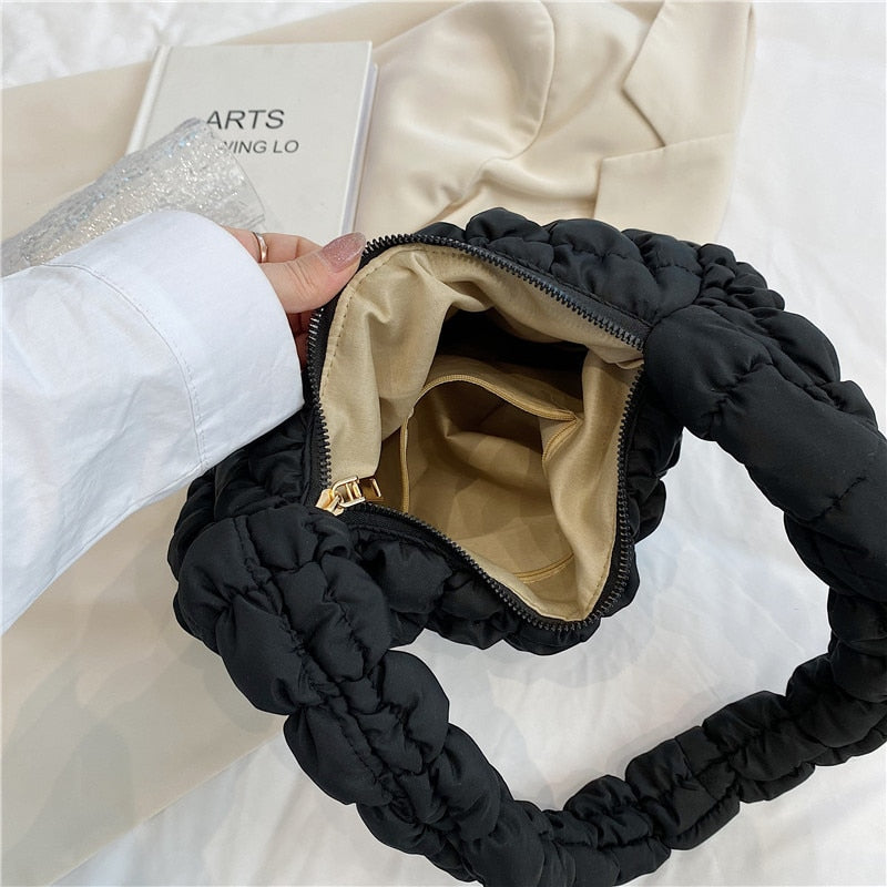 Antmvs Antmvs Quilted Padded Crossbody Bag for Women Pleated Bubbles Cloud Shoulder Bags Large Tote Bucket Designer Bag Ruched Handbags mini