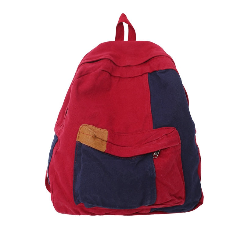 Antmvs Antmvs Fashion Panelled Women Backpack Canvas Kawaii Girl Travel Book Bags College Lady Laptop Backpacks Cute Travel Rucksack Schoolbag