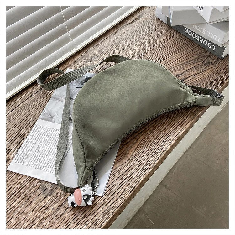 Antmvs Antmvs Solid Color Chest Bag For Women Large Capacity Travel Crossbody Female Half Moon Belt Bag Ladies Daily Street Fanny Packs