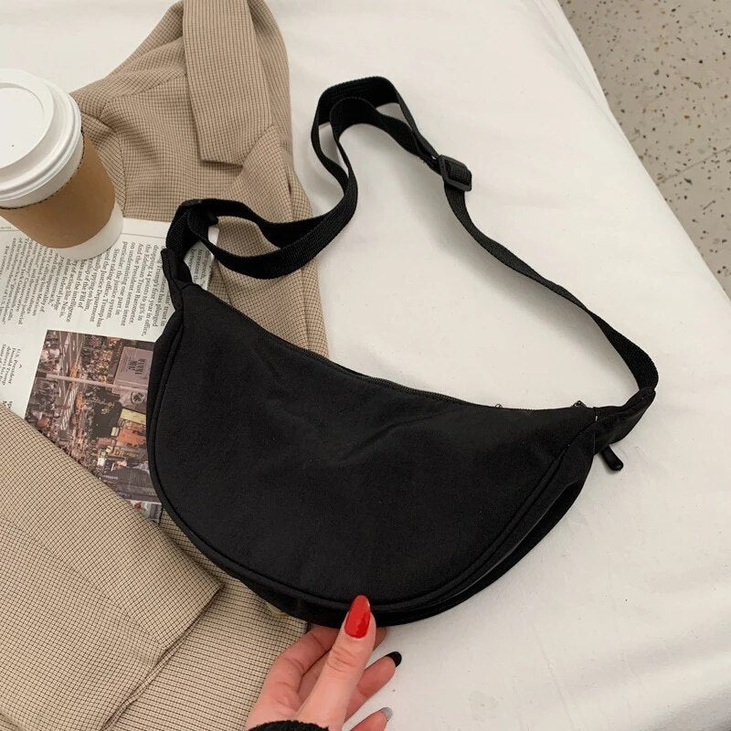 Antmvs Antmvs Solid Color Chest Bag For Women Large Capacity Travel Crossbody Female Half Moon Belt Bag Ladies Daily Street Fanny Packs