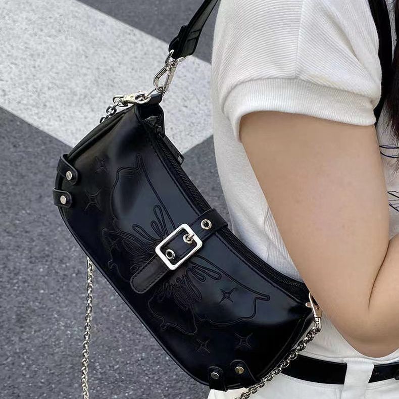 Antmvs Antmvs Fashion Design Butterfly Women's Shoulder Bags Sweet Chain Female Crossbody Bag Pu Leather Cool Girls Handbags Underarm Purse