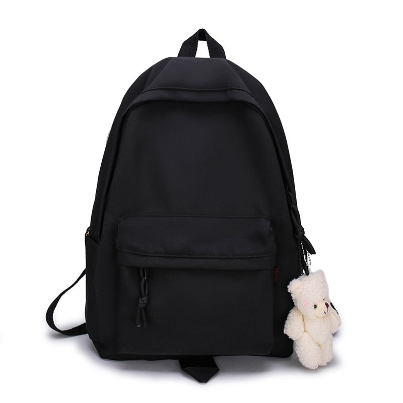 Antmvs Antmvs Simple Female Backpack Women Canval School Bag For Teenage Girl Casual Shoulder Bag Solid Color Rucksack Quality Travel