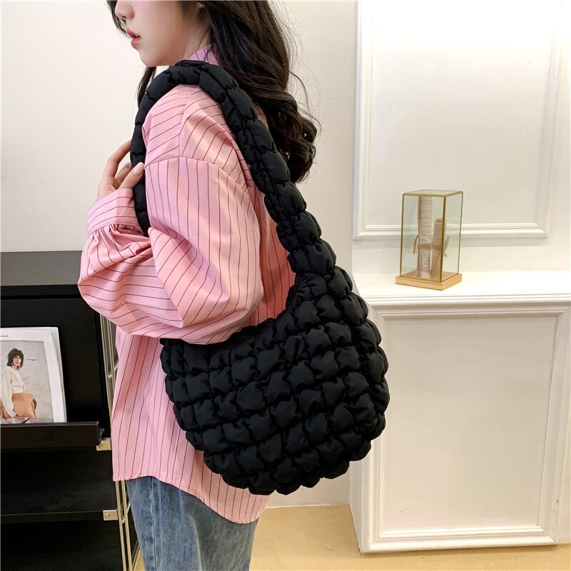 Antmvs Antmvs Quilted Padded Crossbody Bag for Women Pleated Bubbles Cloud Shoulder Bags Large Tote Bucket Designer Bag Ruched Handbags mini