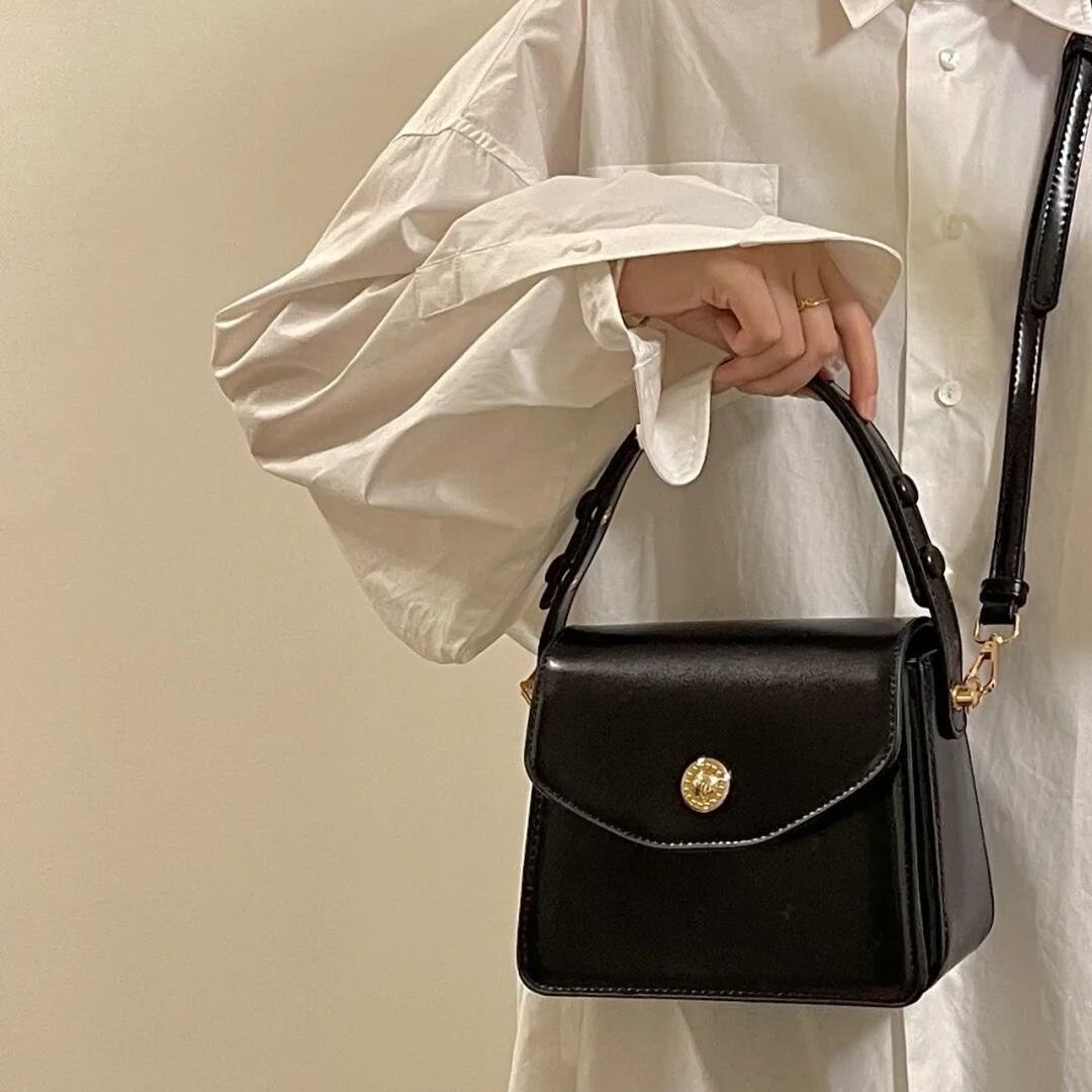 Antmvs Graduation Gift Vintage Pearl Chain Women Small Square Shoulder Bag Solid Color Female Messenger Bags Design PU Leather Ladies Handbags Tote
