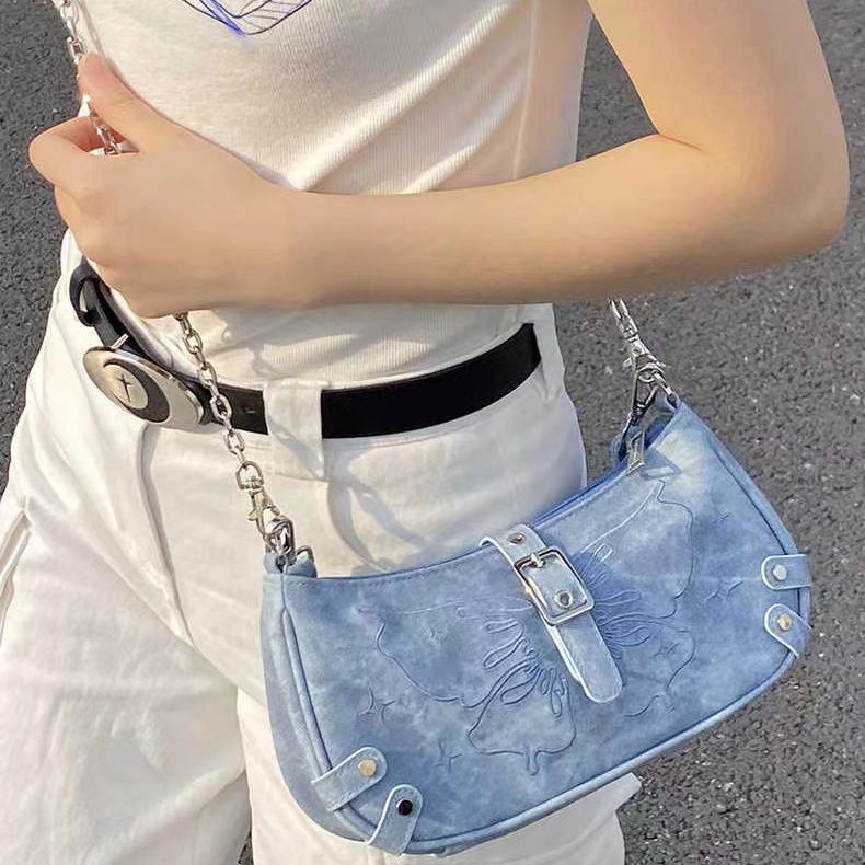 Antmvs Antmvs Fashion Design Butterfly Women's Shoulder Bags Sweet Chain Female Crossbody Bag Pu Leather Cool Girls Handbags Underarm Purse