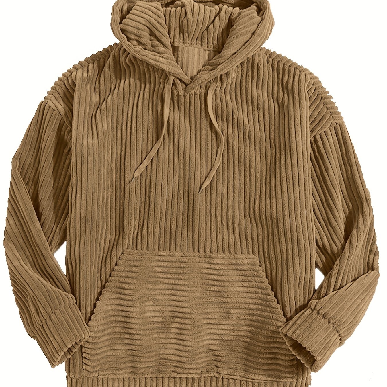 Antmvs Vintage Corduroy Hoodies For Men, Men's Casual Pullover Hooded Sweatshirt With Kangaroo Pocket Streetwear For Winter Fall, As Gifts