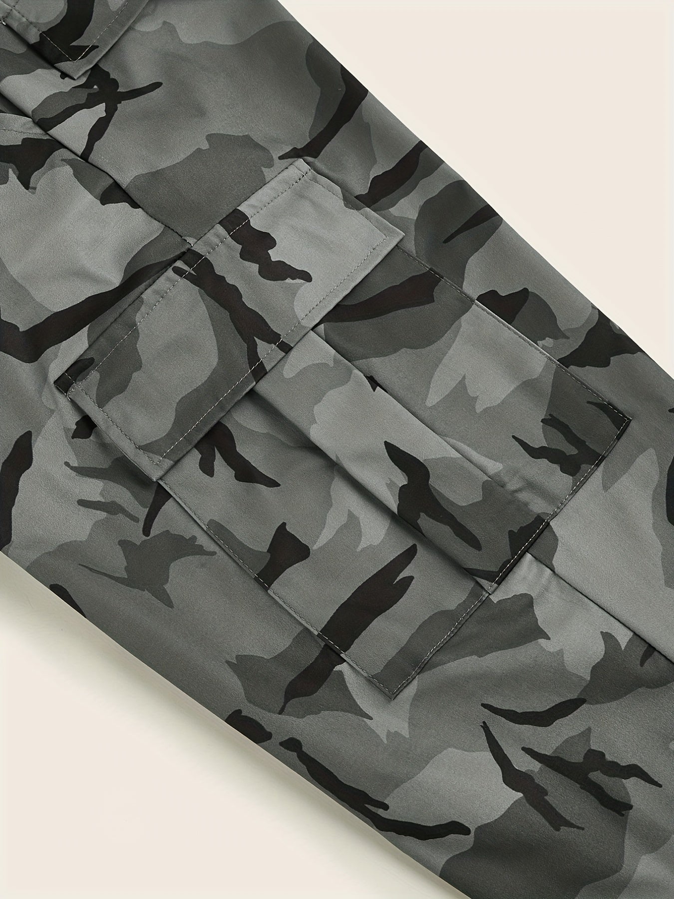 Antmvs Camo Print Cargo Pants, Casual Long Length Versatile Pants With Pockets, Women's Clothing
